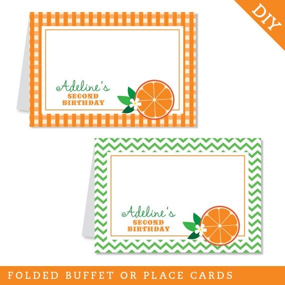 Orange party - Personalized DIY printable buffet cards or place cards Il_570xn