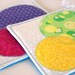 Scrappy Bright Circles Quilted Potholder Set
