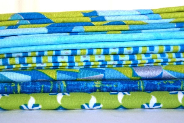 Blue and Green Coordinating fabrics - Destash