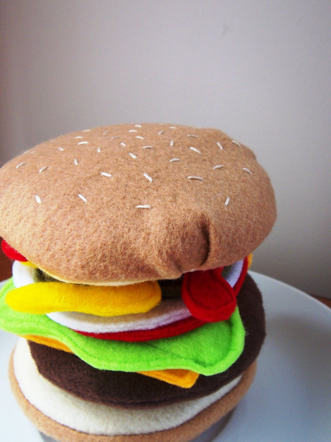 Felt Food Burger Eco Friendly Pretend Play Food by feltplayground