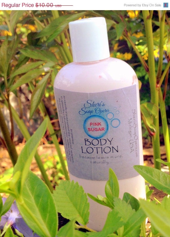 PINK Sale Pink Sugar Body Lotion- 8 oz-NO "pre-made" base-Made Fresh-Natural & Organic Lotion
