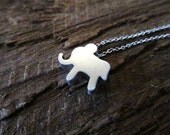 Elephant Necklace, Silver Tiny Charm, Good Luck Jewelry, Lucky Charm Necklace, Petite Jewelry, Pendant Necklace