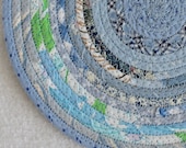 Periwinkle Blues Round Coiled Mat by PrairieThreads