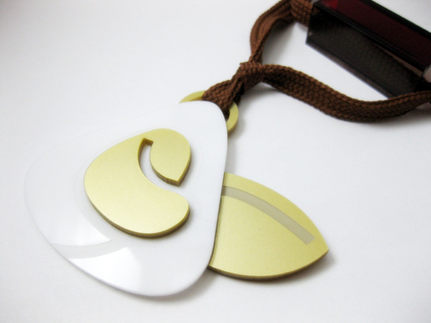 White flower necklace - abstract plexiglass jewelry