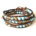 Honey Skies - Triple Wrap Bohemian Wrap - Beaded Leather Wrap Bracelet