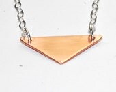 Geometric Copper Triangle Necklace - Mixed Metal - Silver and Copper - Tribal - Minimalistic Jewelry