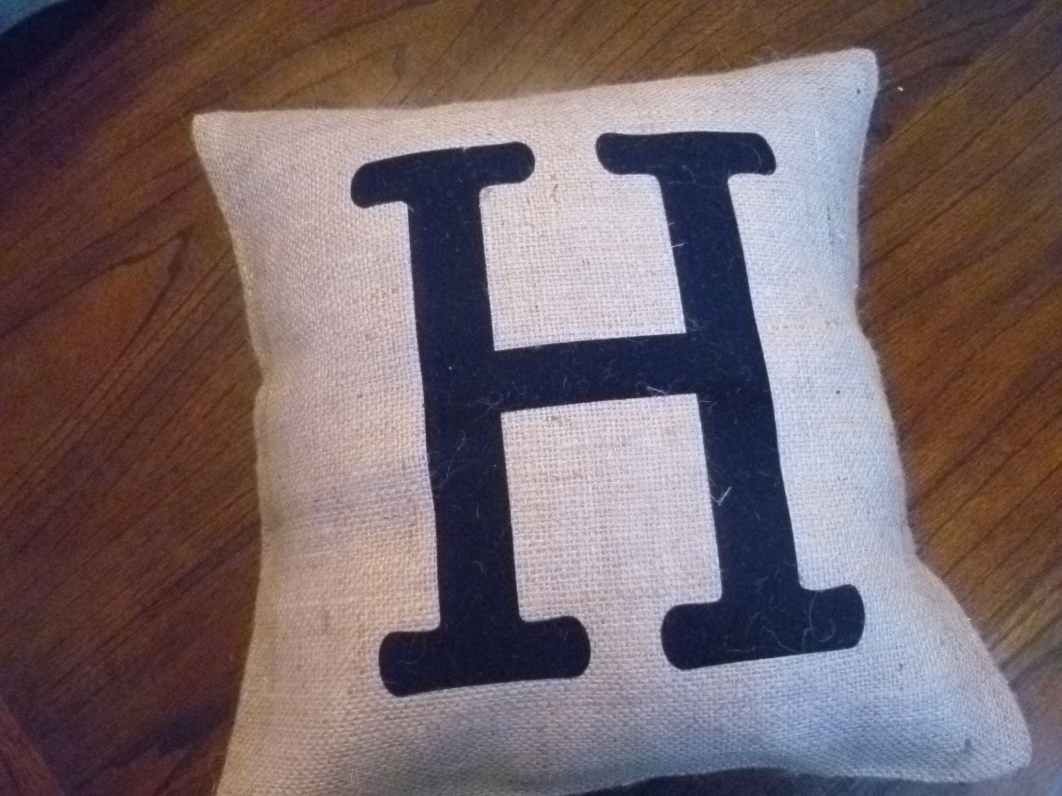 14 x 14 Personalized Monogrammed Burlap Pillow Cover