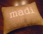 12 x 16 Personalized Name Burlap Pillow Cover