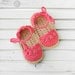 Crochet Baby Espadrille Sandals - 0-6 months - Bright Coral