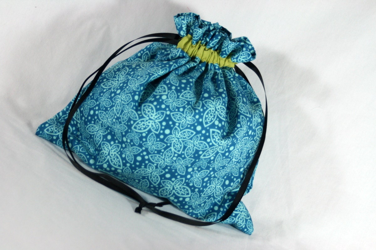 Small Drawstring Project Bag for Knitting or Crochet