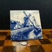 Delft Tile Blue Dutch Windmill Sailboat Netherlands Canal Scene Made in Holland Netherlands Kitchen Decor