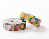MT 2013 S/S NEW- Japanese Washi Masking Tape set of 2 / Bright & Dark Colorful Mosaic