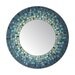 Deep Blue Round Mosaic Mirror - 24 inch