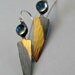 24kt Gold Fine Silver Rainbow Moonstone Shield Earrings