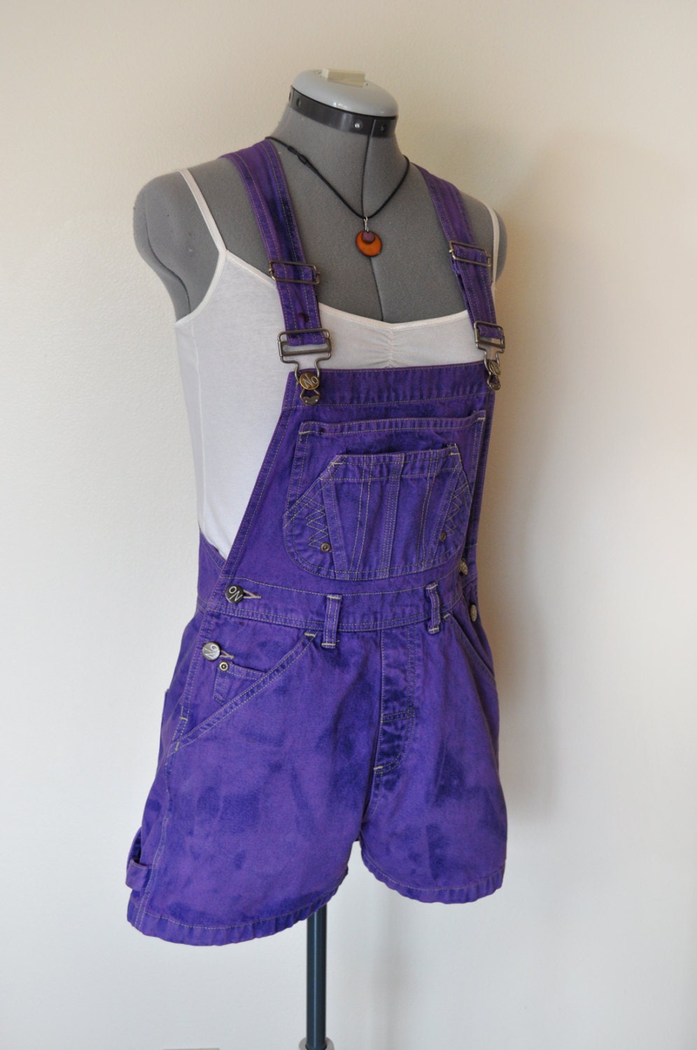 Purple Bib OVERALLS Hand Dyed Violet No by DavidsonStudio