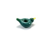 Handmade lampwork bird bead, European charm Turqiouse auqa blue, Big hole bracelet bead, Jewelry charm - Turquoise BHB