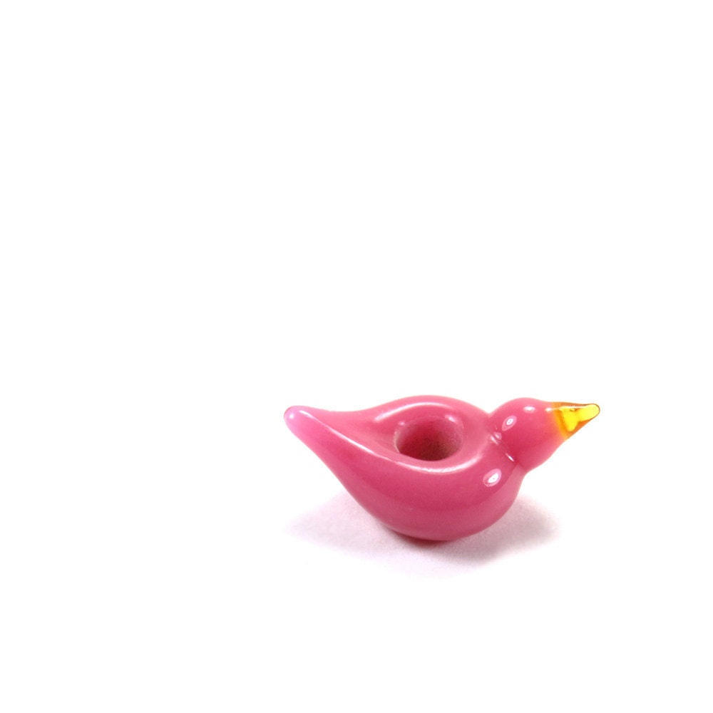 Big hole bead, Glass European charm, Fits Troll bracelet, Handmade SRA lampwork - Pink BHB
