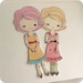Articulated Paper Doll Prints - Cinnamon and Lavender - Instant Download