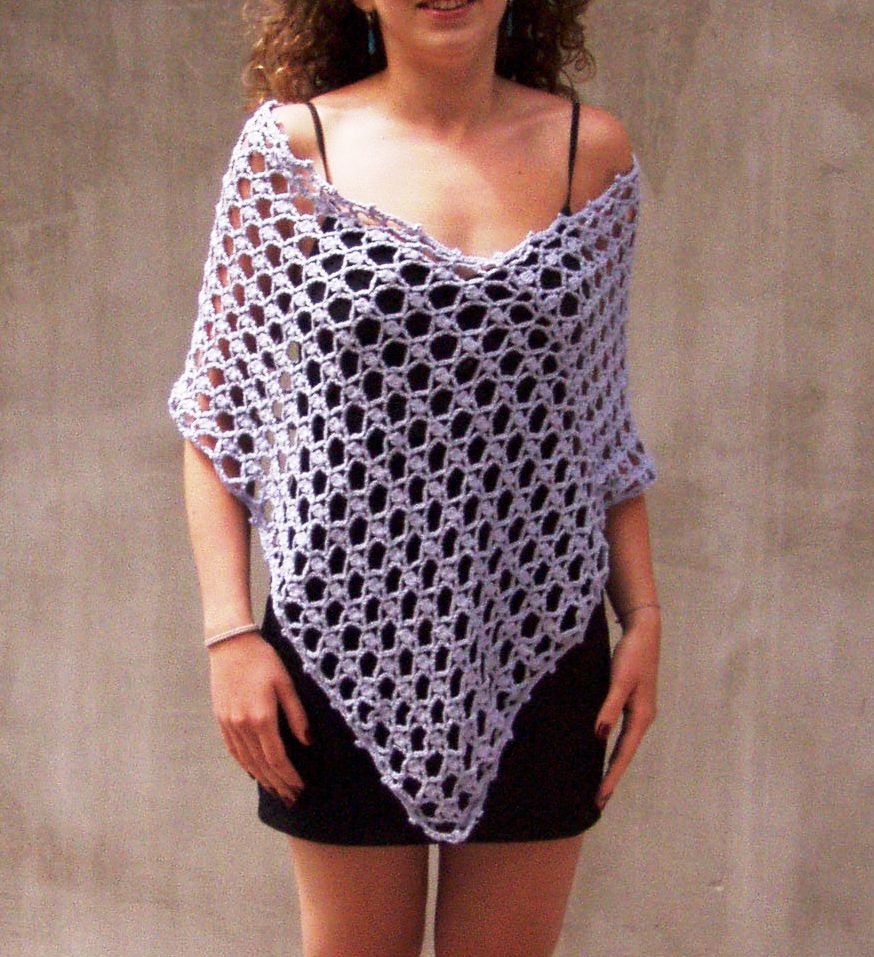 Hand crocheted Lavender Fairy Lace Fashion  poncho special, capelet, shrug or vest