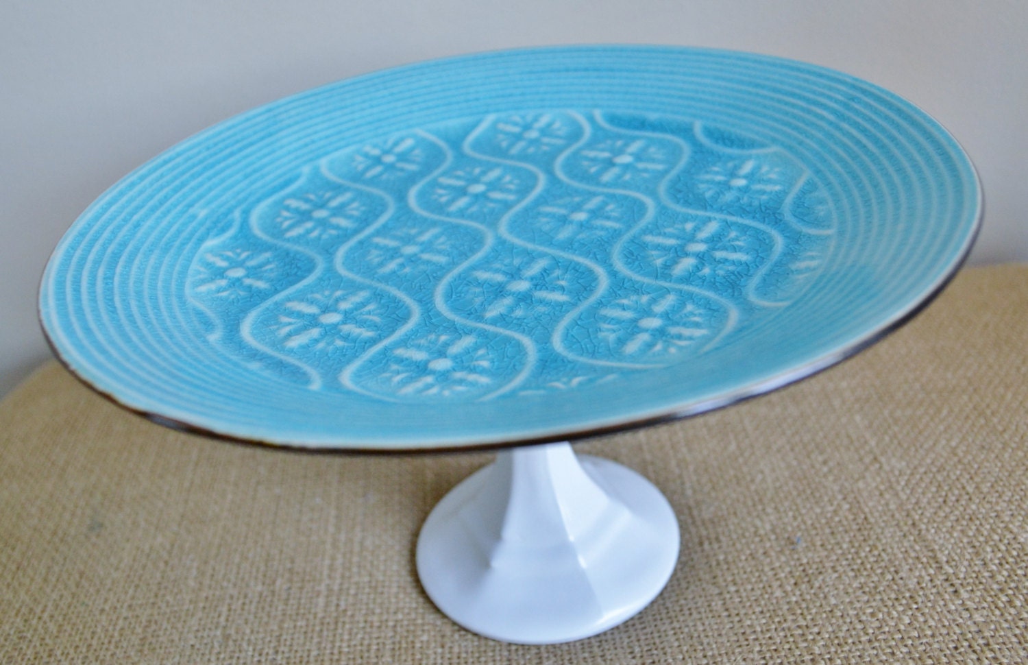 Wedding Gift-Cake Stand / Cupcake Stand -ModernTurquoise-As Featured in BRIDES Magazine