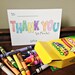 Kids Coloring Thank You Cards Instant Download DIY Print your own Color Crayons Children's Birthday Party Art
