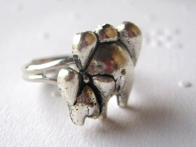 Elephant Ring, Mama and Baby Elephant Ring, Silver Elephant Ring. Adjustable Elephant Ring