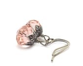 Feminine Pink Earrings, Delicate Drop Earrings, Blush Pink, Neo-Victorian Bridal Earrings, Wedding Jewelry