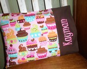 Yummy Cupcake Personalized Travel Pillow Pillowcase