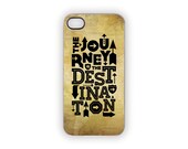 iPhone Case, Journey Quote, Typography, Protective, Earthy, Adventure, Tan, Black, Poetic, Travel, Zen, Faith, Motivational