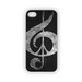 Black iPhone Case Leather Look Music Peace Notes Edgy Protective Rustic Industrial Gray Silver Him Urban Chic Hip Hop Tough Cool