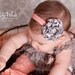 Ruffle Satin Headband - Gray and Coral