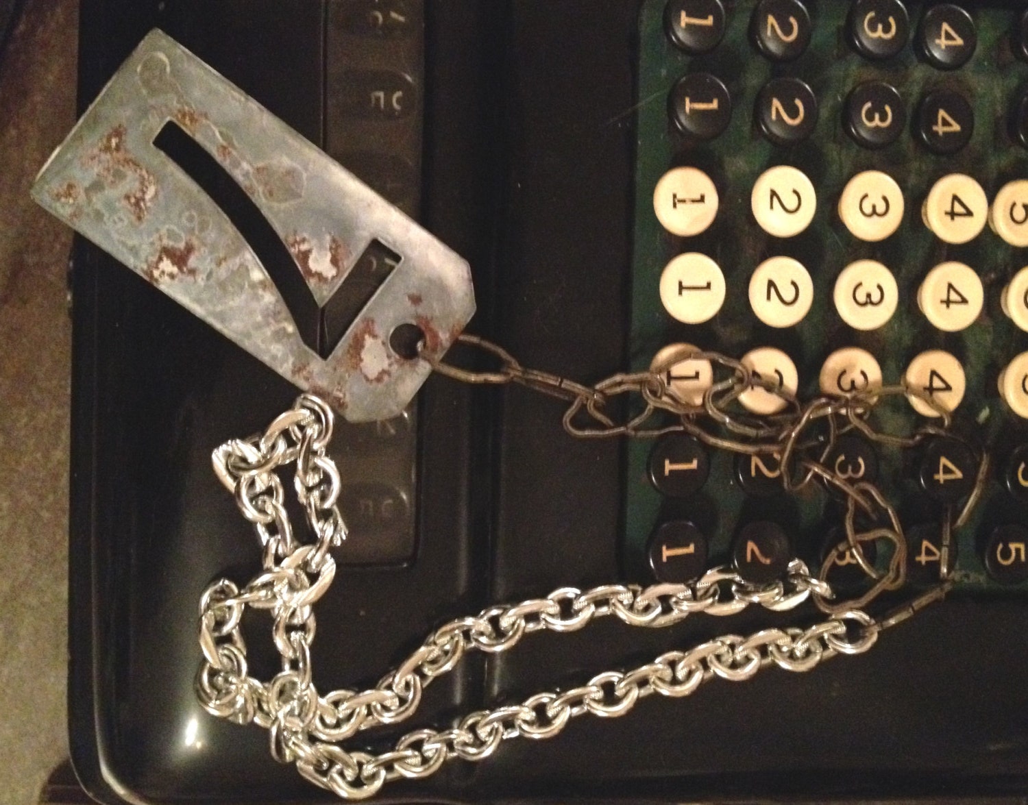 Rustic Number 7 Tag  Necklace