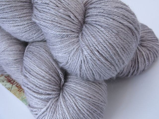 Hand dyed British Merino / Silk 4ply sock weight yarn - Silver Fox