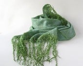 Cobweb Felted scarf -  Mint green spring scarf