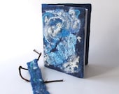 Felted journal notebook cover  blue sea star galaxy gift under 25