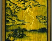 Mounted print wood art- Night Terrors