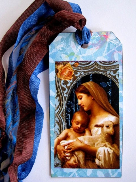 Book Tag Mixed Media Art  Collage Art Book Tag
