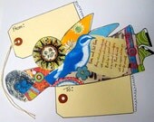 Mixed Media Art ADHESIVE LABELS Prints Collage ANGELS Live and Let Live