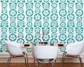 Wall Decal Flowers Floral Retro Mod Modern Geometric Pattern Shapes