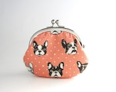 Frame Coin Purse- french bulldog in pink