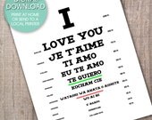 I love you Printable Art - 8x10 inches (20.32 x 25.4 cm) - (Instant Digital Download - No Physical Product will be shipped)