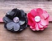 Chiffon Flower Elastic Headband - Rhinestone Hair Accessory