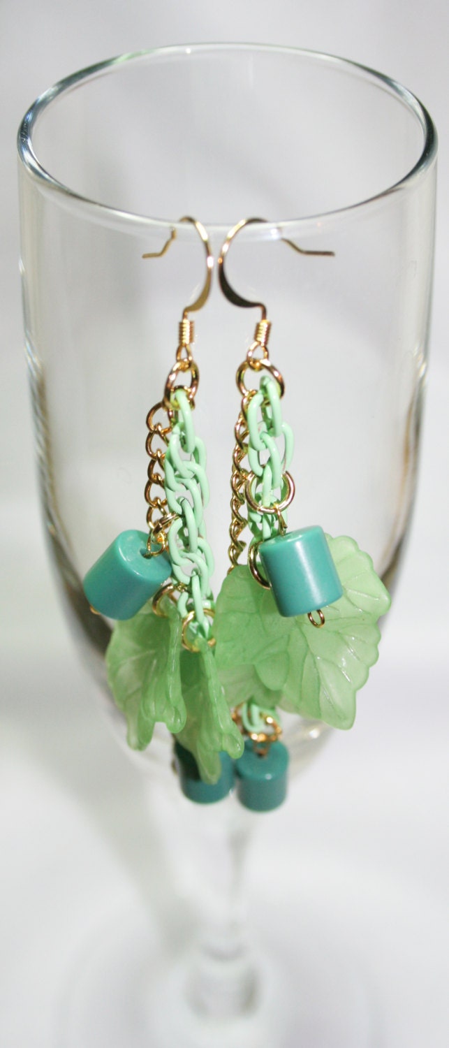Mint Green Chain Earrings