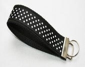 Black and White Polka Dot Key Fob