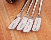 Jam Spreader, Cream Cheese, Butter Spreader Set. Hand Stamped Breakfast, Brunch Serving Set for the Chef, Hostess,