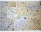25 Vintage Souvenir Postcards with WRITING
