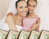 Set of 5 Custom Bridesmaid Gift Necklaces - Match your wedding colors