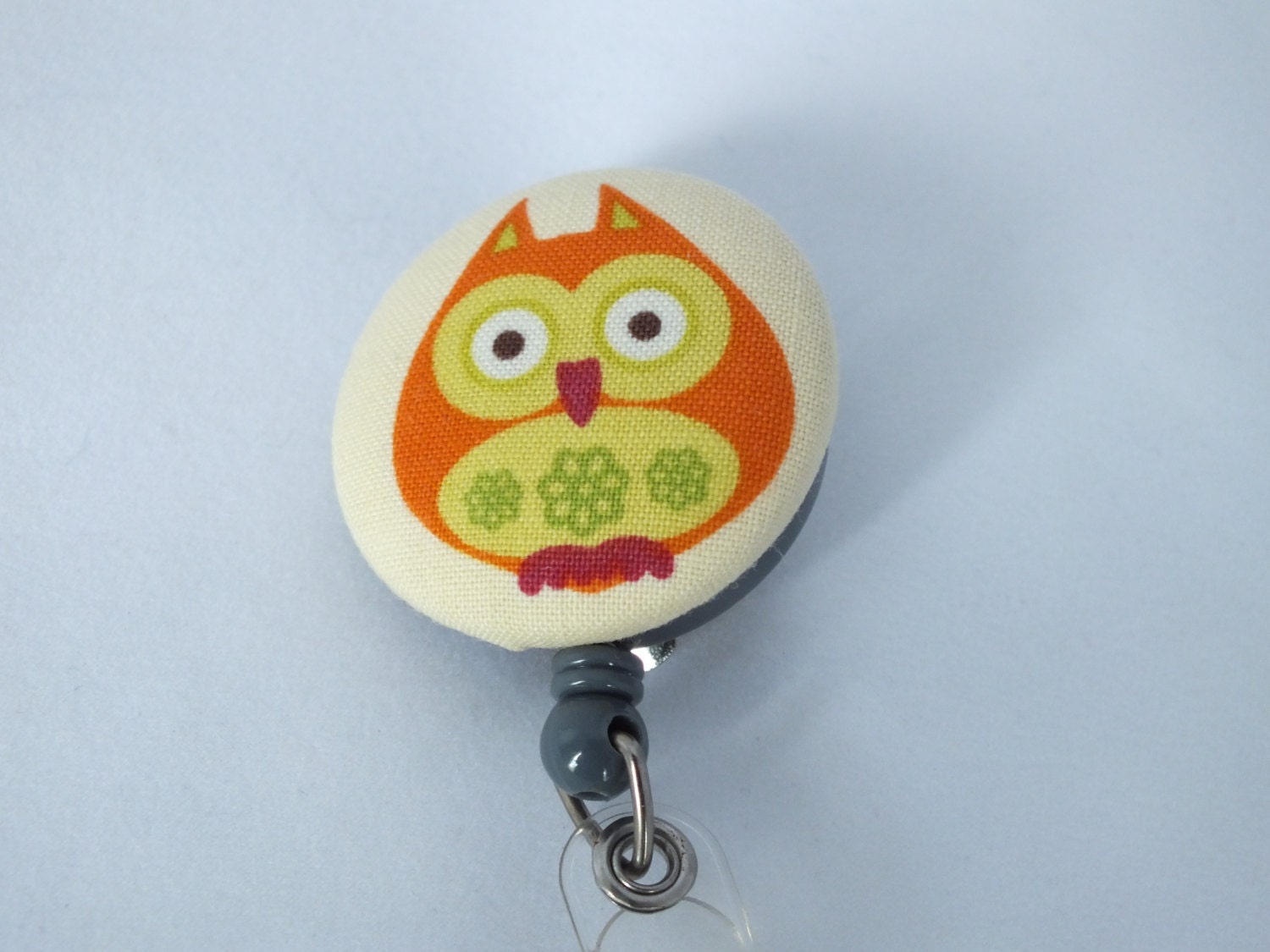 ID Badge Holder Retractable in ORANGE OWL