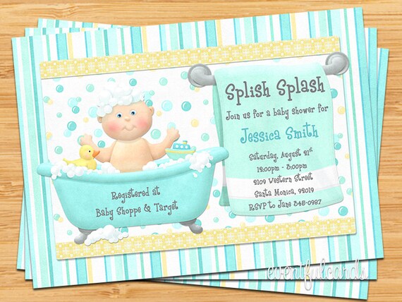 Bath Baby Shower Invitation Il_570xn