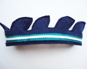 Navy Blue Leaf Felt Crown
